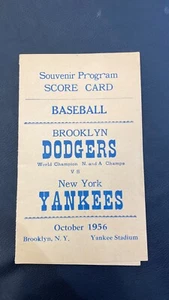 1956 World Series Souvenir Score Card Scored (Dodgers vs. Yankees) - Picture 1 of 3