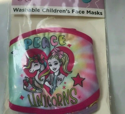 JoJo Siwa FACE MASK Covers Girls Peace Unicorns VALUE RARE 6 pack rare - Image 1 of 4