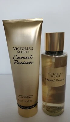 2 PCS VICTORIA'S SECRET *COCONUT FRAGRANCE MIST SPRAY & BODY LOTION NEW  - Image 1 of 3