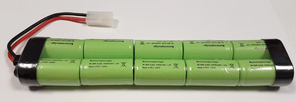 10er Akku Racing Pack Sub-C 4500 mAh | 12 V  NiMh mit Tamiya-Stecker - Bild 1 von 1