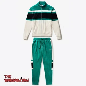 Fila Men's Velour Sweatsuit Tracksuit Green Velvet Set Size M XL 2XL NWT - Picture 1 of 15