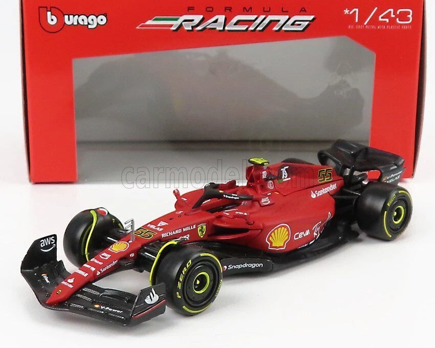Burago Ferrari F1-75 2022 Sainz Formula 1 1:43 Modellino Auto da Corsa - 18-36832S