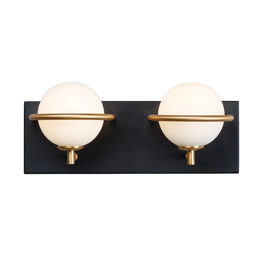 Maxim Lighting Revolve LED 2-Light Bath Vanity, Black/Gold - 21602SWBKGLD - Image 1 of 1