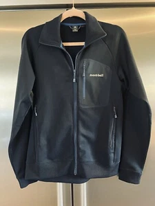 Mont-bell Mens Small Mountain Jersey Jacket Blue Zip Up Pockets - Picture 1 of 8