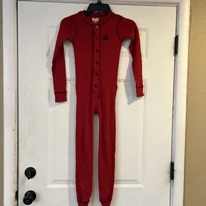 Lazy One Red Long John 100% Cotton  Drop Drawers Pajamas Youth Size 6 - Picture 1 of 6