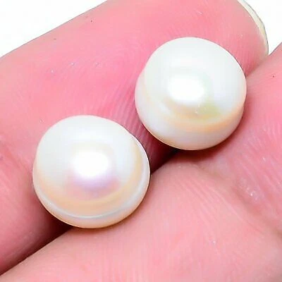 Ювелирные изделия верхние серьги 0,79 дюйма M891 жемчуг молочная река драгоценный камень серебро 925 пробы - Изображение 1 из 2