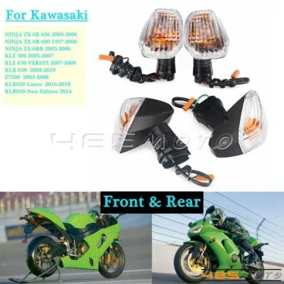 4pcs Turn Signals Lights For Kawasaki Ninja ZX6R ZX6RR KLE 500 650 KLR650 Z750S — 第 1/4 张图片