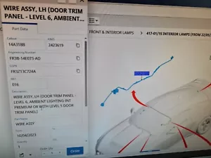 ford mustang ambient wiring l/h door - Picture 1 of 2