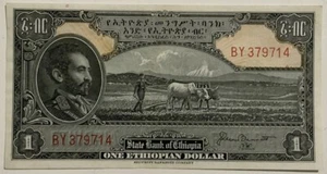 1 DOLLAR ETHIOPIAN 1945 BANCONOTA 1 DOLLARO ETIOPIA AFRICA - Picture 1 of 6