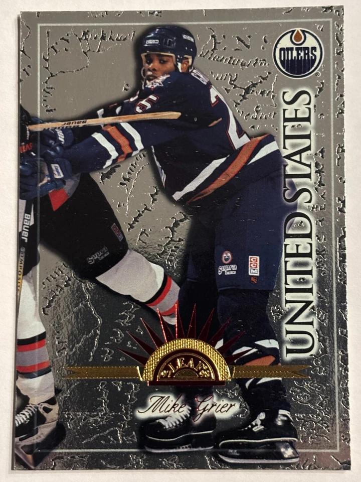 1997-98 Leaf #81 Mike Grier Edmonton Oilers International United States - Image 1 of 2
