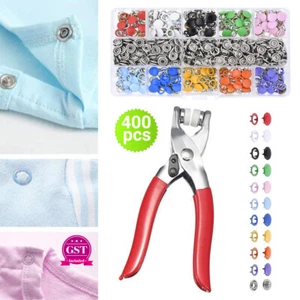 400Pcs Press Studs Snap Button Fastener With Plier Tool Kit Clothing DIY Buttons - Picture 1 of 16