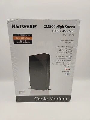 NEW Netgear High-Speed Cable Modem DOCSIS 3.0 680Mbps Download Speed Black - Image 1 of 4
