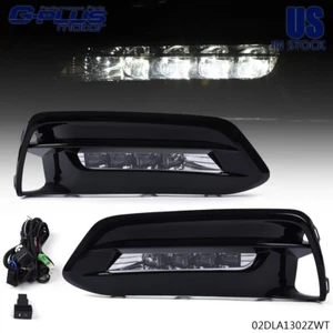 Fits 2018-2020 Honda Accord 4Dr Sedan Clear LED Fog Lights Bumper Lamps+Switch - Picture 1 of 12