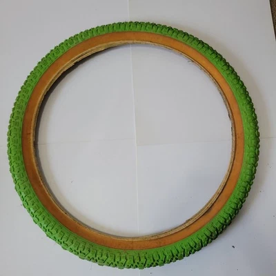 old school Green KIk Super MX 9 tire BMX freestyle bike 20 x 2.125 Single - Image 1 of 4