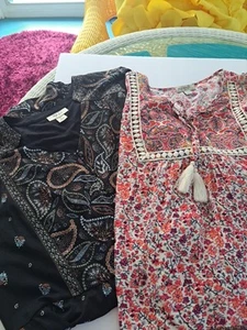 2 Teile Damen Boho Xl Top Und Boho Tunika/Kleid Gefüttert. Sommersauger Work Relax - Bild 1 von 13