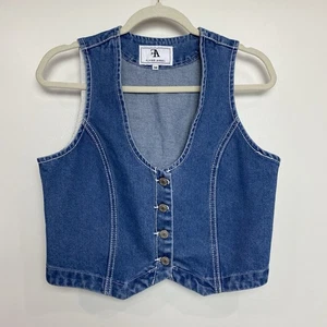 Flying Angel Gr. Medium V-Ausschnitt Denim 4 Knöpfe Weste gebraucht GUC Medium Wash - Bild 1 von 12