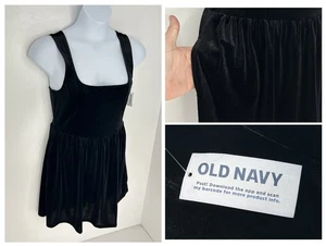 Old Navy NWT Velvet Mini Dress Size Large Sleeveless Square Neck Babydoll NEW - Picture 1 of 17