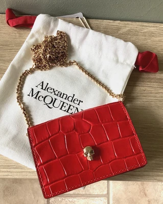 Brand New Boxed Alexander McQueen Leather Wallet Purse With Chain Strap - Image 1 of 4