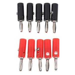 10x Connecteur Plastique Argenté Pratique Audio Fiche Banane 4mm - Photo 1/7