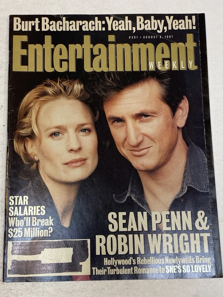 Entertainment Weekly Magazine Aug 8, 1997 Sean Penn Robin Wright Burt Bacharach Foto 1 de 1