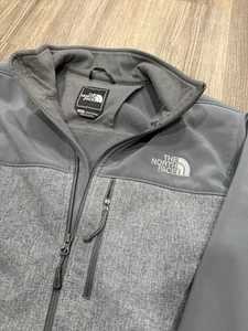 The North Face Jacket Mens Medium Gray Embroidered Full Zip Hiking Outdoors - Picture 1 of 10