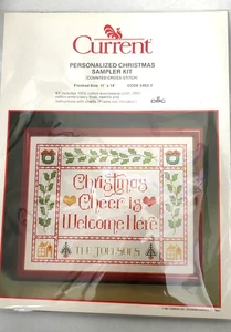 Vtg Current Personalized Christmas Counted Cross-Stitch Sampler Kit From 1997 - Picture 1 of 4