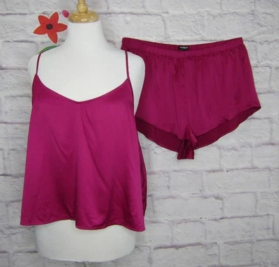 EXPRESS Ropa de Dormir Cami Satén Conjunto Corto Rosa Sexy Talla XL Lencería Pijama Foto 1 de 4