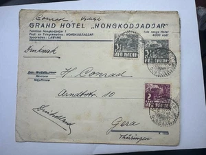 1938 Dutch Indies Grand Hotel Nongkodjadjar Cover To Germany Cinderella Back - Bild 1 von 2