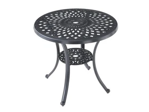 FurnitureOkay Orlando Cast Aluminium Outdoor Dining Table (78cm Round) - Black - Picture 1 of 3