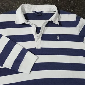 Ralph Lauren Sport Striped Rugby Polo Womens Large Outdoor Preppy Casual - Picture 1 of 9
