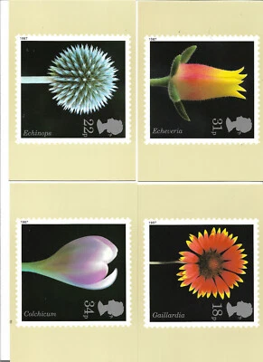 PHQ 99a/d 1987 - Flores - con sellos y FDC Woking Foto 1 de 2