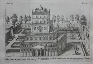 CASA Y TORRETA DE MECENAS, ANTIGUA ROMA, E. Bowen, Osborne, 1747 - Imagen 1 de 2