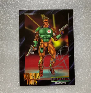 Tarjeta de cómic Scorpion Corps 1993 autografiada de Chad Hunt Tork con certificado de autenticidad - Imagen 1 de 4