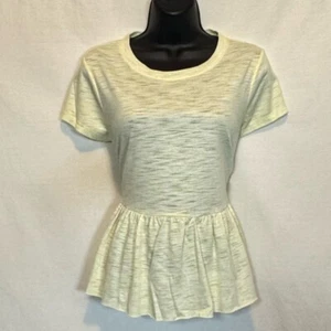 G-110 LC Lauren Conrad Yellow Ruffle Short Sleeve Pullover Size S - Picture 1 of 15