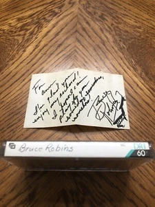 Personal Note From BRUCE ROBINS America’s Most Exciting pianist W/ Cassette Tape - Picture 1 of 4