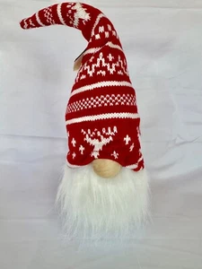 Pottery Barn Plüsch Weihnachtswichtel Weihnachtsdeko klein rot Fair Isle Strick - Bild 1 von 7