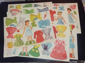 Lot de 8 planches à découper Poupées à habiller TBE - Picture 1 of 5