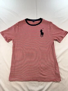 Ralph Lauren T Shirt Boys XL(18-20) Red Striped Big Pony Short Sleeve Kids/Youth - Picture 1 of 10
