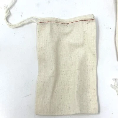 Muslin Cotton Drawstring Bags 4” X 6” Jewelry Pouches Crafts 20 Piece Set - Image 1 of 4