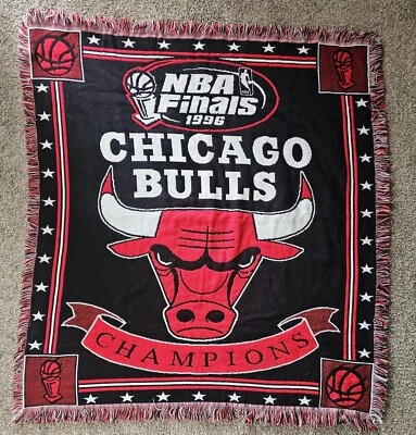 Campeones de la NBA Chicago Bulls 1996 manta tiro NorthWest Co. Hecho en Estados Unidos Foto 1 de 4