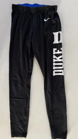 Nike Duke Blue Devils  Womens Medium (fits S)  Black Leggings Active Pants Logo Cover