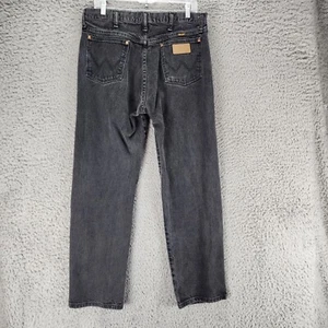 Pantalones de mezclilla Wrangler para hombre 34x32 negro algodón tiro medio corte bootcut *EXCELENTE ESTADO* - Imagen 1 de 12