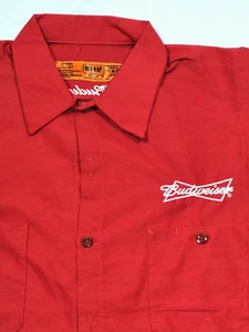 Budweiser Red Kap Work Shirt Mens Red Short Sleeve NWOT - Picture 1 of 4
