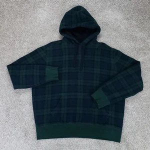 Polo Ralph Lauren Felpa con Cappuccio Uomo Grande Blu Verde Blackwatch Tartan Plaid Pullover - Foto 1 di 11