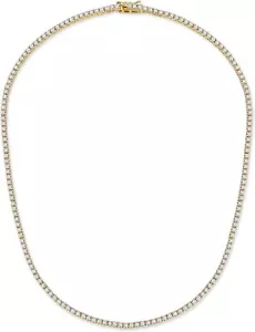 Micro Skinny 14K Gold Plated 2mm 925 Sterling Silver CZ Tennis Chain Bracelet - Picture 1 of 4