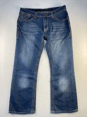 Pantalones de mezclilla Y2K Xtreme Couture para hombre 38x30 pierna recta azul lavado medio Foto 1 de 4