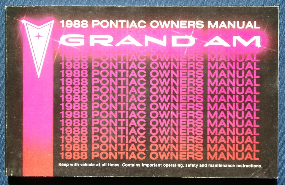 Manual del propietario * Manual de instrucciones 1988 Pontiac Grand Am (USA) Foto 1 de 1