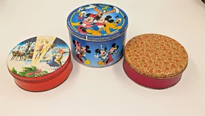 Menge 3 Blechdosen - Vintage Deluxe Obst Kuchen Metall Blechdose Collin Street Mickey - Bild 1 von 9
