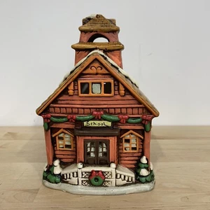 Lefton Vintage Colonial Village 1986 Keramik Schulhaus 05821 ohne Licht - Bild 1 von 6