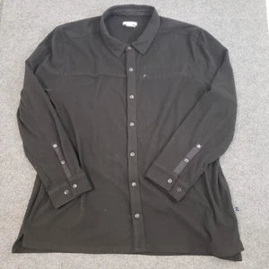 carbon 2 cobalt snap up shirt mens XXL black polyester spandex fleece - Picture 1 of 11